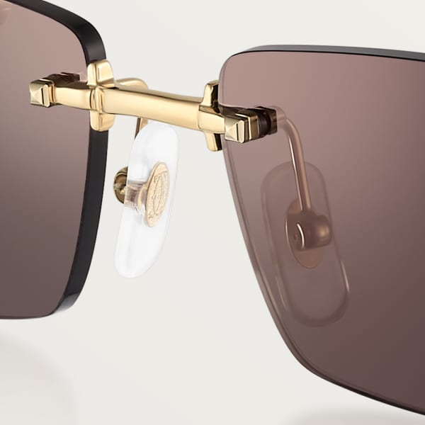 Clash de Cartier Sunglasses Smooth golden-finish metal, black lenses