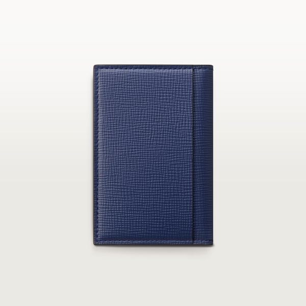 Four-credit card holder, Cartier Losange Deep blue calfskin, palladium finish and enamel