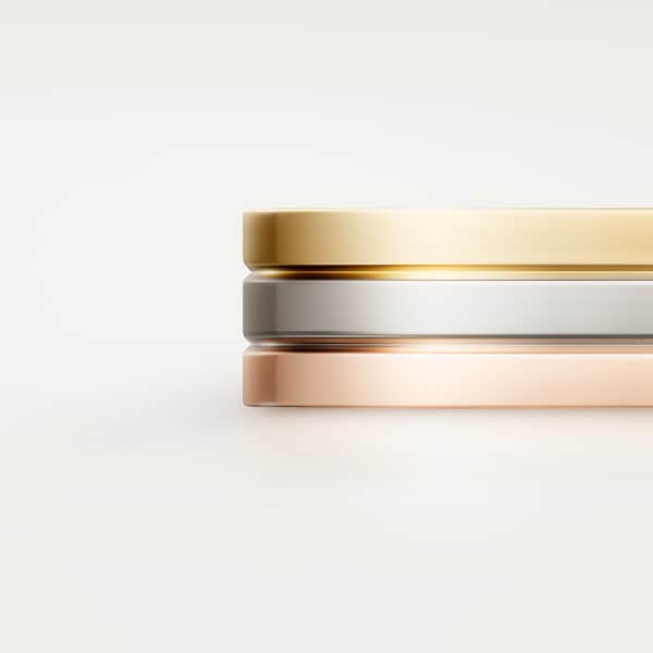 Vendome Louis Cartier wedding ring, width 4.8 mm White gold, yellow gold, rose gold