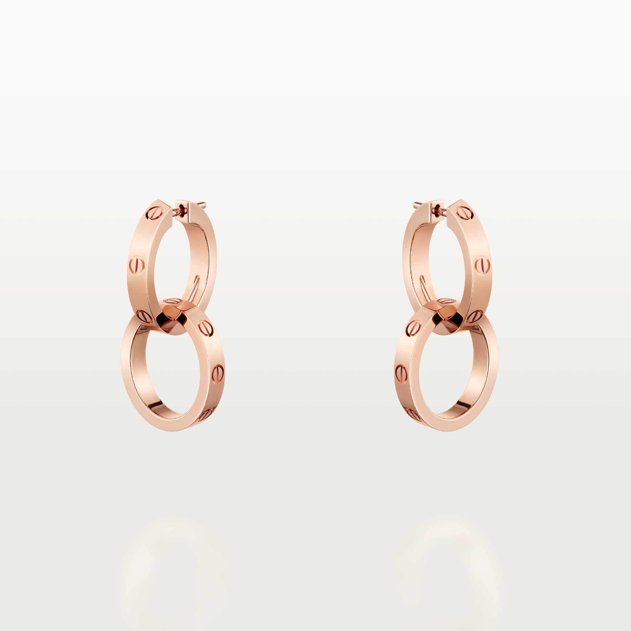 Love earrings, transformableRose gold
