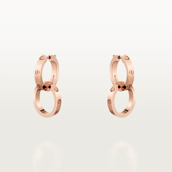 Love earrings, transformable Rose gold