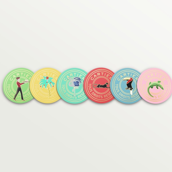 Set of six Cartier Characters coasters Acrylic