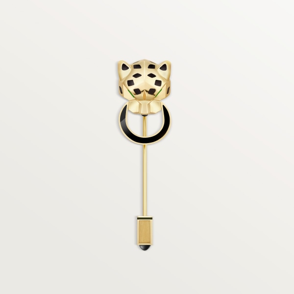 Panthère de Cartier tie pin Yellow gold, onyx, tsavorite, lacquer