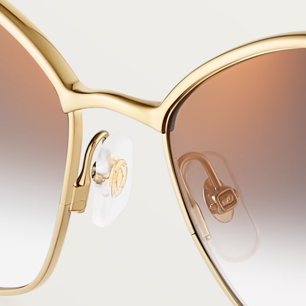 Panthère de Cartier Sunglasses Smooth golden-finish metal, grey lenses
