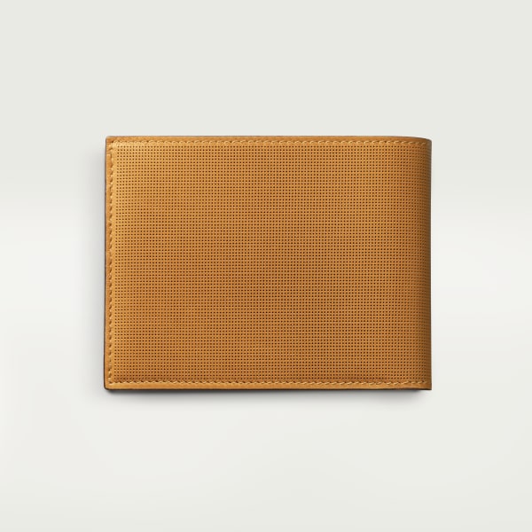 6信用卡皮夹，Must de Cartier系列 茴香棕黄色小牛皮，镀钯饰面