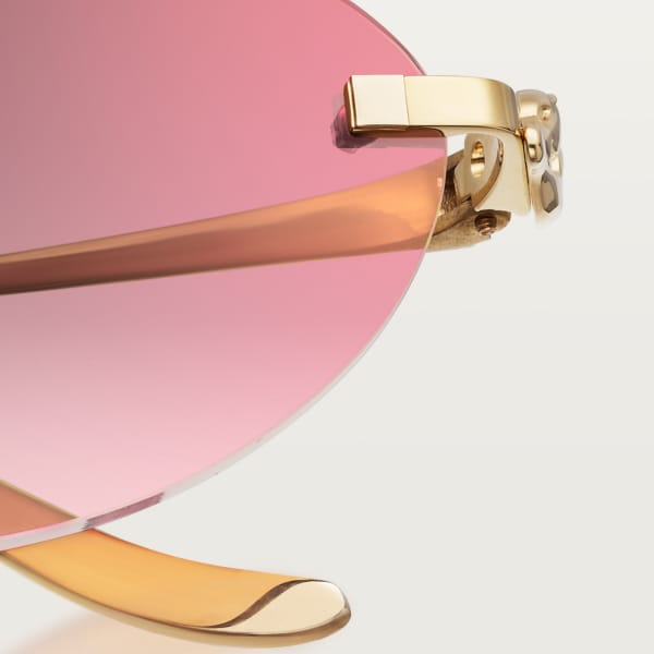 Panthère de Cartier, Sunglasses Smooth golden-finish metal, burgundy lenses