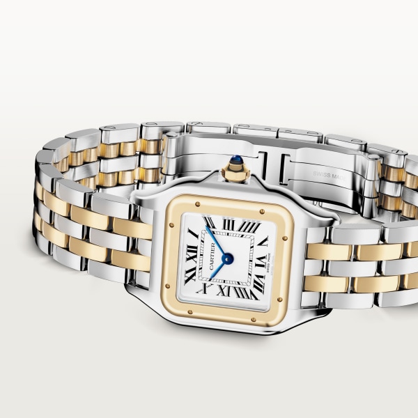 Panthère de Cartier watch Small model, quartz movement, yellow gold, steel