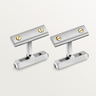 Santos de Cartier cufflinks Yellow gold, sterling silver, palladium finish