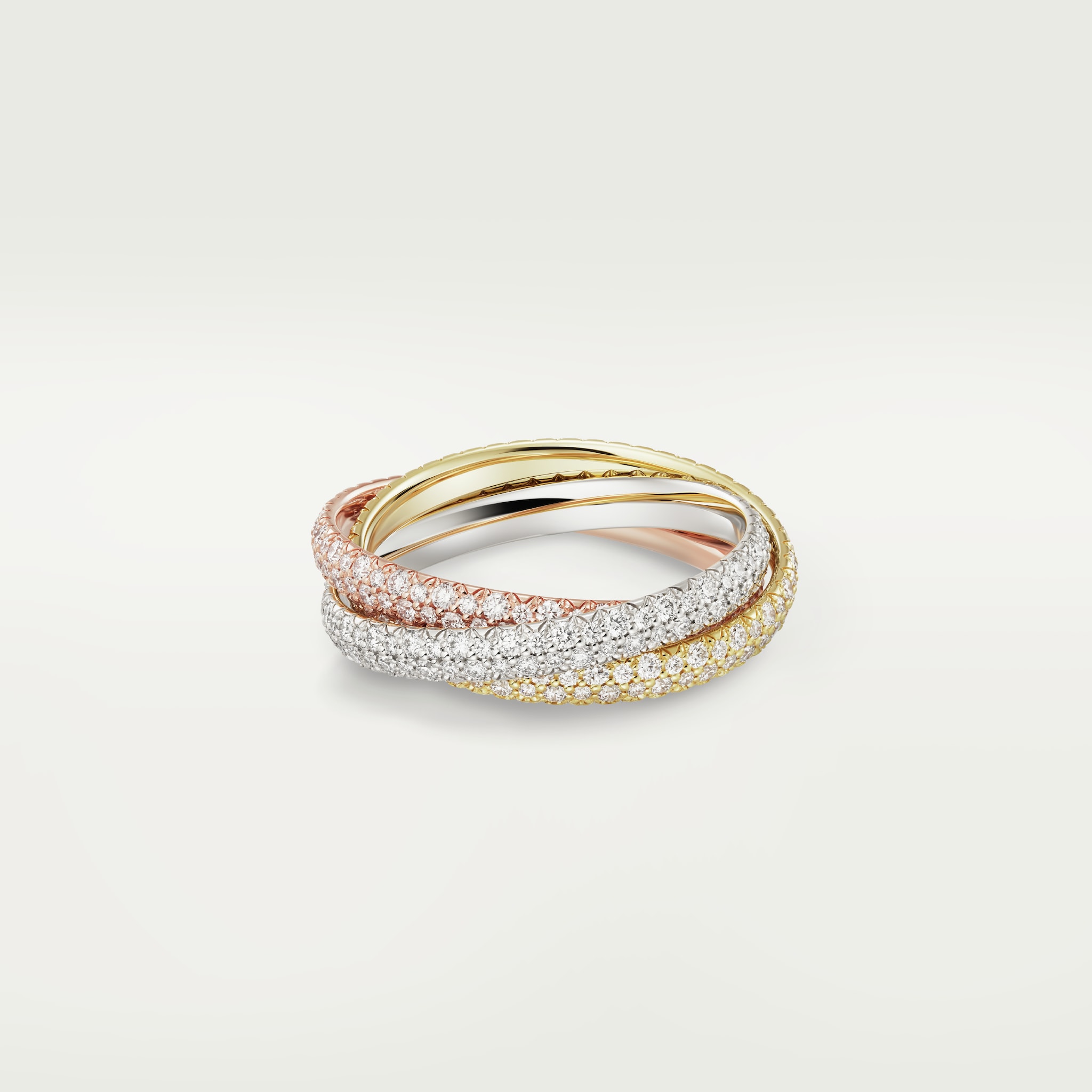 Cartier trinity ring top diamonds
