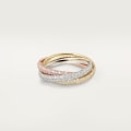 Trinity ring, small model, paved White gold, yellow gold, rose gold, diamonds