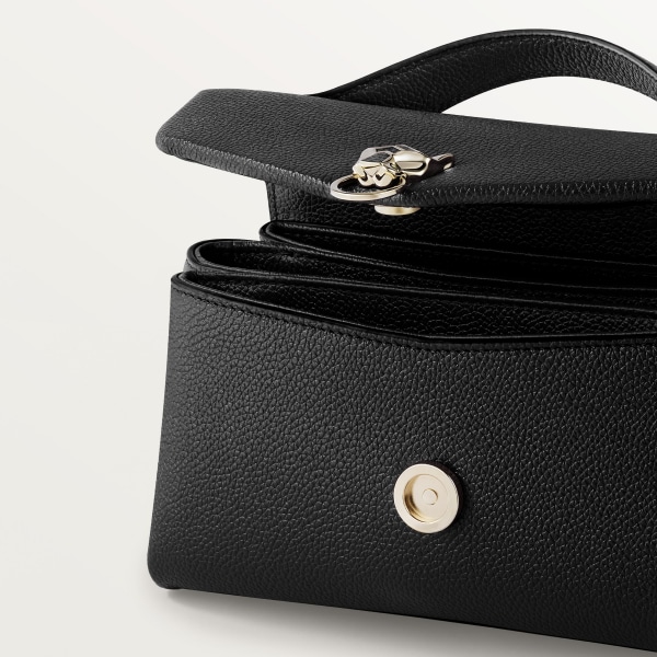 Nano Bag, Panthère Graphique Black grained calfskin, golden finish