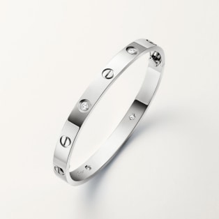 <span class='lovefont'>A </span> bracelet, classic model, 4 diamonds White gold, diamonds