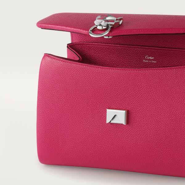 Sac chaîne petit modèle, Panthère de Cartier Raspberry calfskin, golden finish