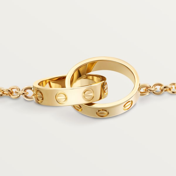 Love bracelet, on chain Yellow gold