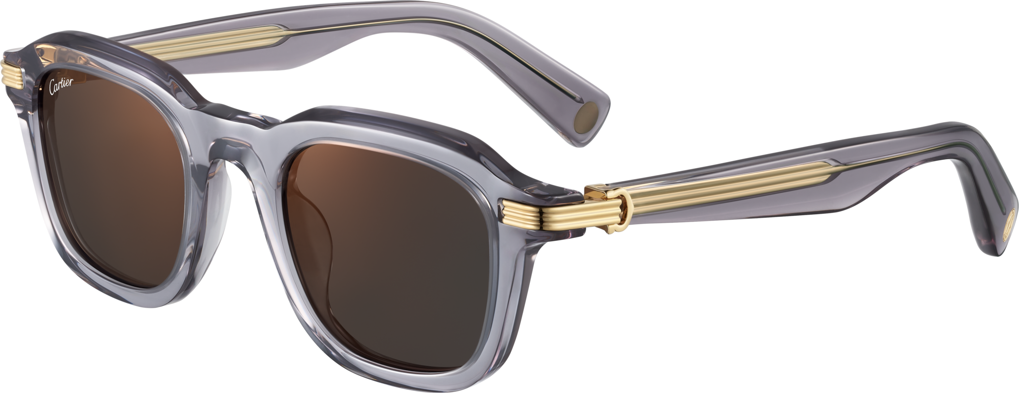 Première de Cartier SunglassesTransparent grey acetate, grey lenses