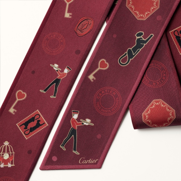 Bandeau, Diabolo de Cartier Grape & burgundy silk twill