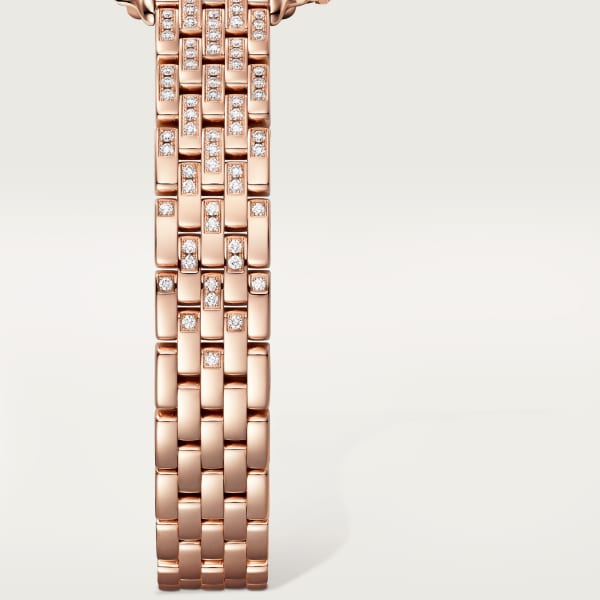 Panthère de Cartier watch Mini model, quartz movement, rose gold, diamonds
