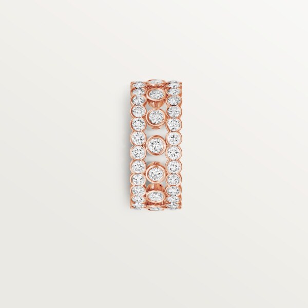 Broderie de Cartier ring, triple row, diamonds Rose gold, diamonds