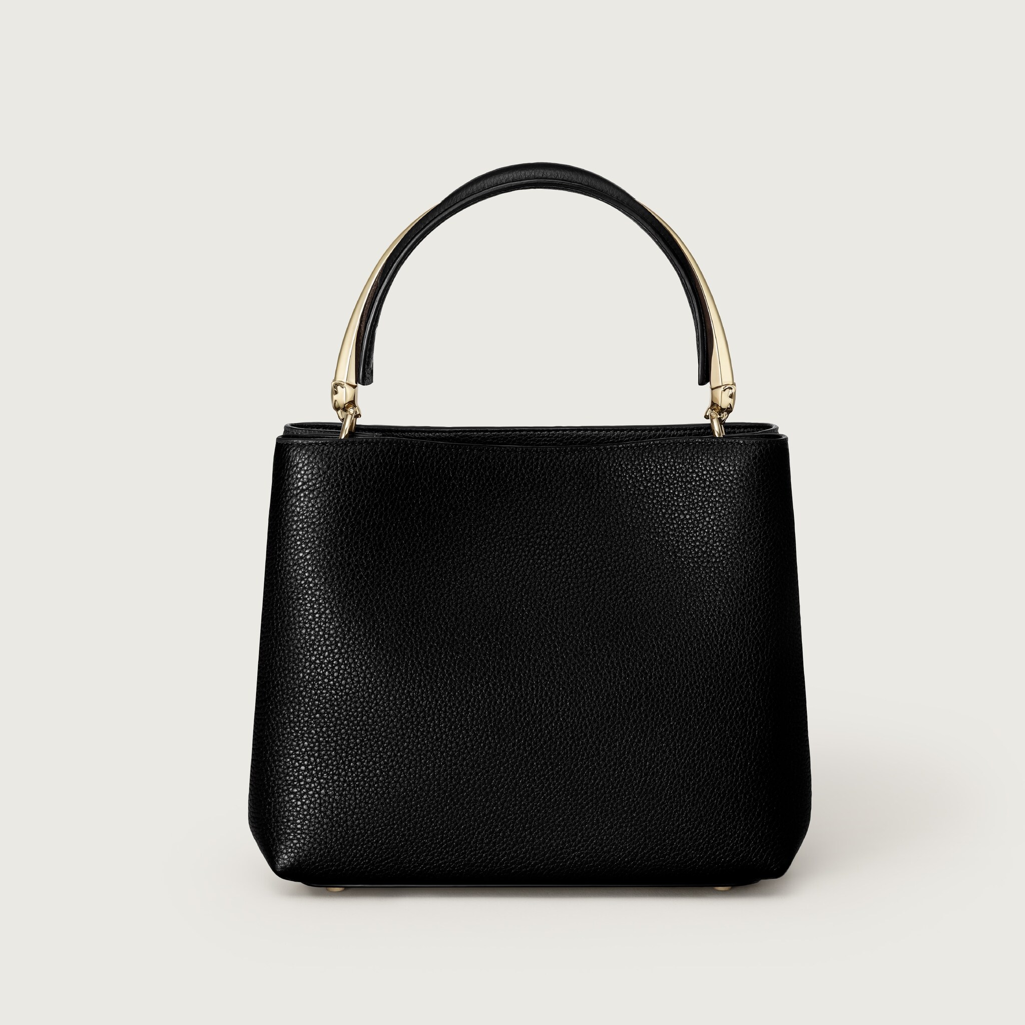 Small model handle bag, Panthère Double de CartierGrained black calfskin