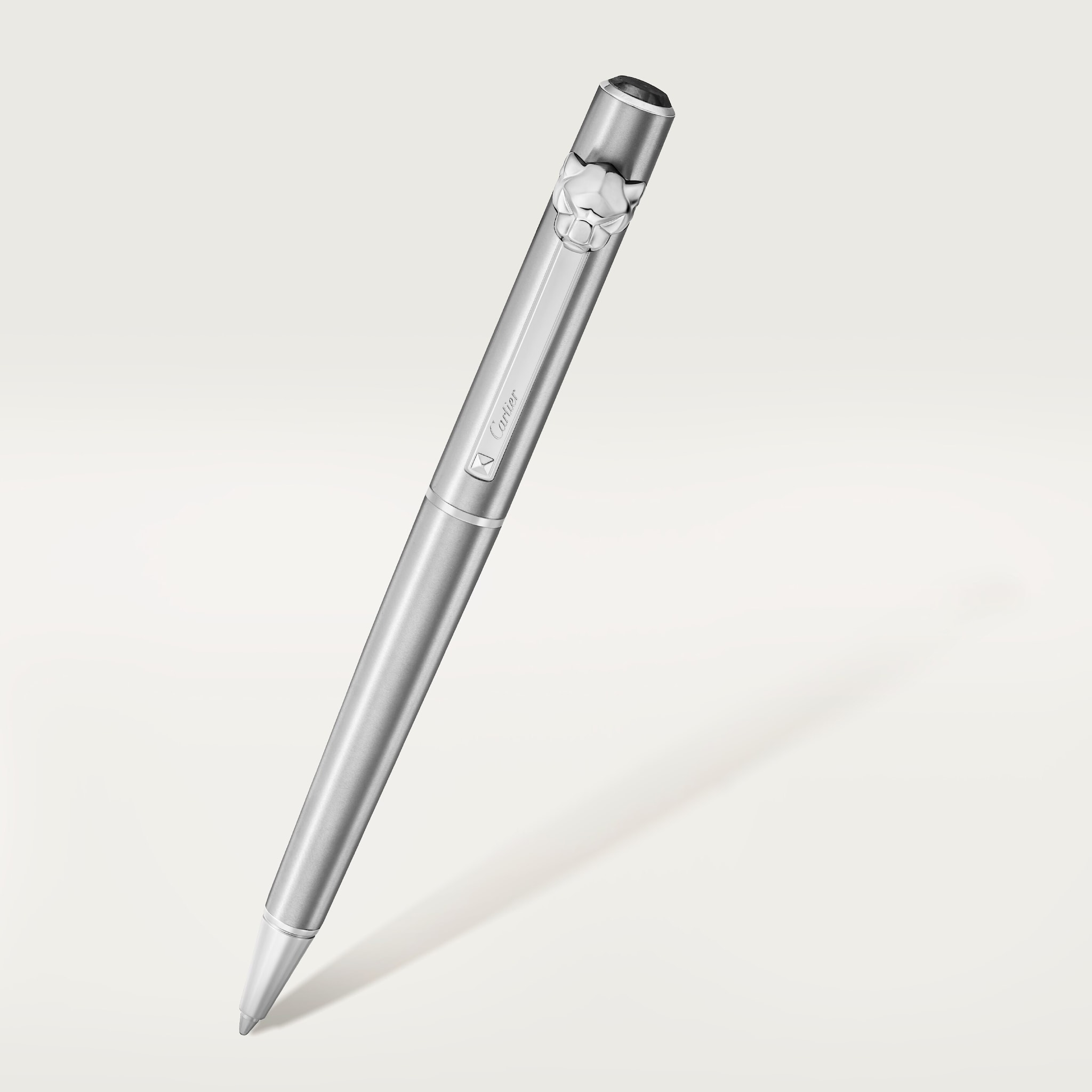 Panthère de Cartier ballpoint penSmall model, brushed metal, palladium finish