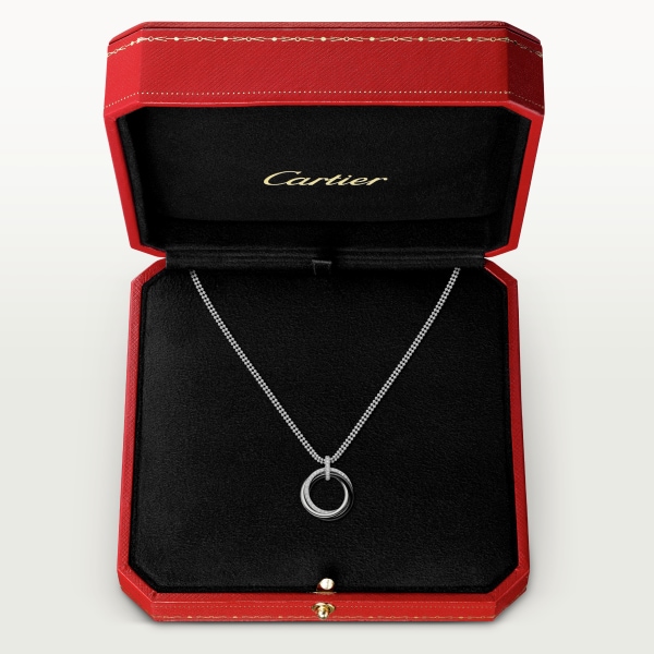 Trinity necklace, ceramic, diamonds White gold, ceramic, diamonds