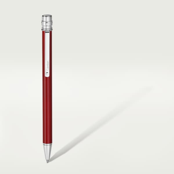 Santos de Cartier pen Small model, red lacquer, palladium finish