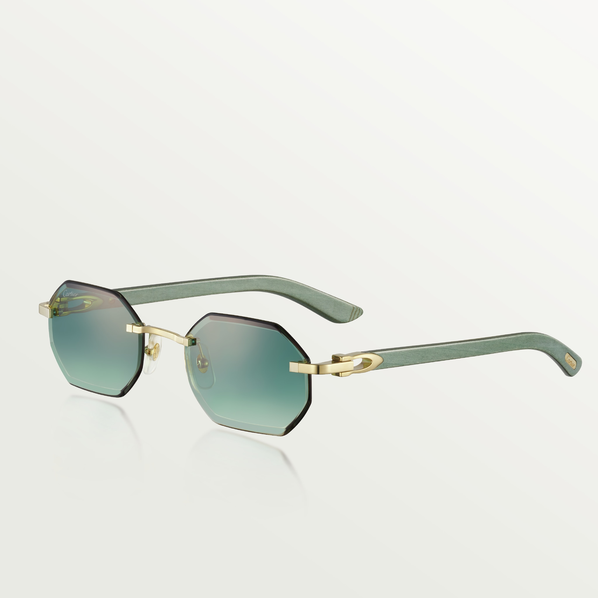 Signature C de Cartier sunglassesSmooth golden-finish metal, green lenses