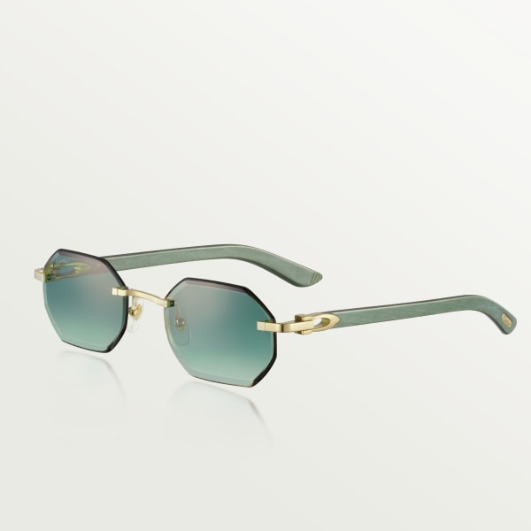 CRESP00022 Signature C de Cartier sunglasses Smooth golden finish metal green lenses Cartier