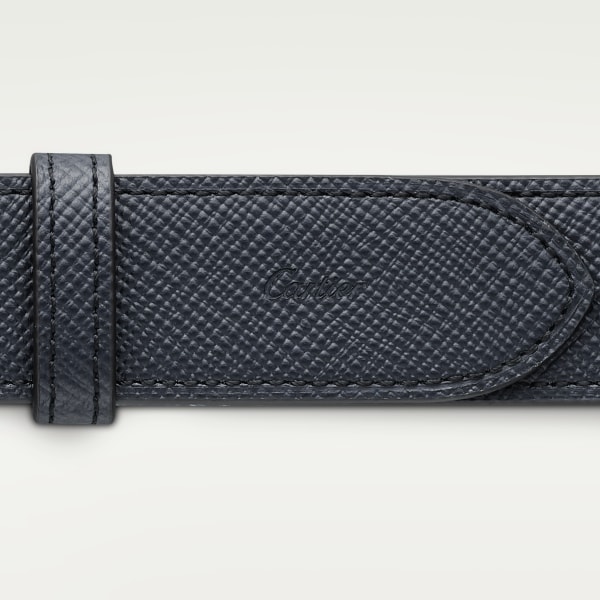 C Belt Navy blue/charcoal grey cowhide, palladium-finish buckle