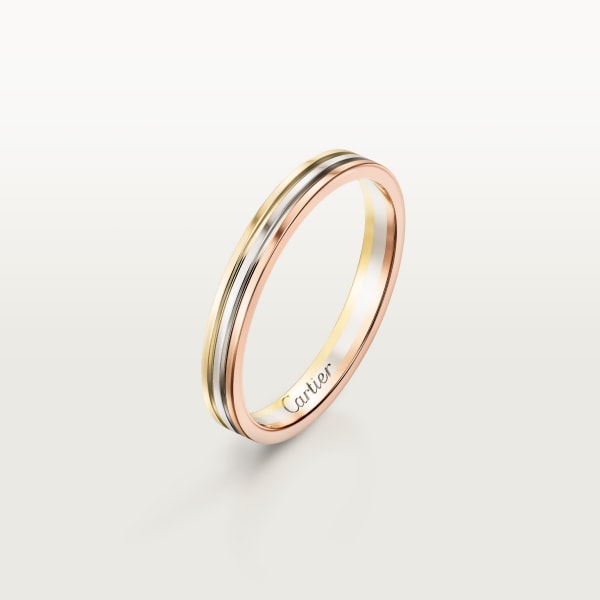Vendome Louis Cartier wedding ring, width 2.5 mm White gold, rose gold, yellow gold
