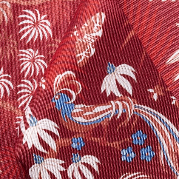 Panthère猎豹动物与植物系列Bandeau细丝巾 酒红色斜纹真丝