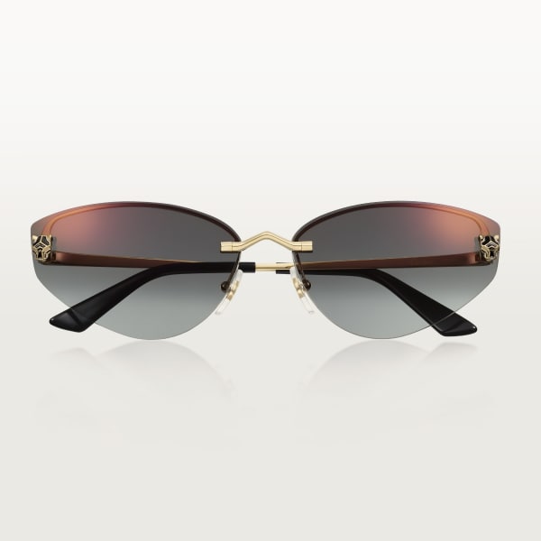 Panthère de Cartier sunglasses Smooth golden-finish metal, graduated grey lenses