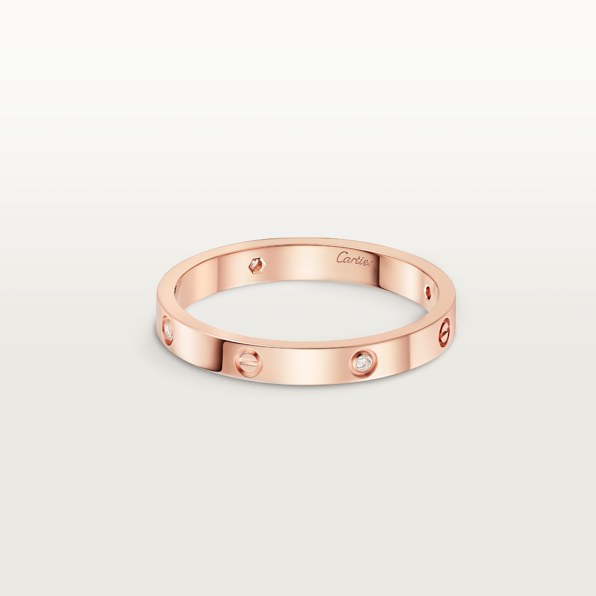 Love ring, mini model, 4 diamondsRose gold, diamond