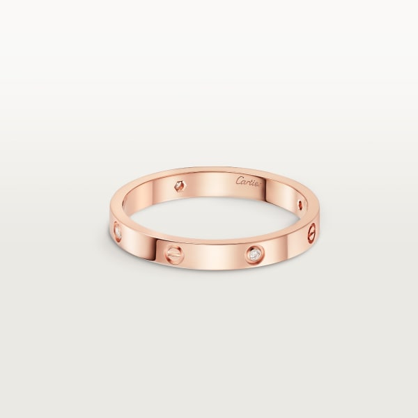 Love ring, mini model, 4 diamonds Rose gold, diamond