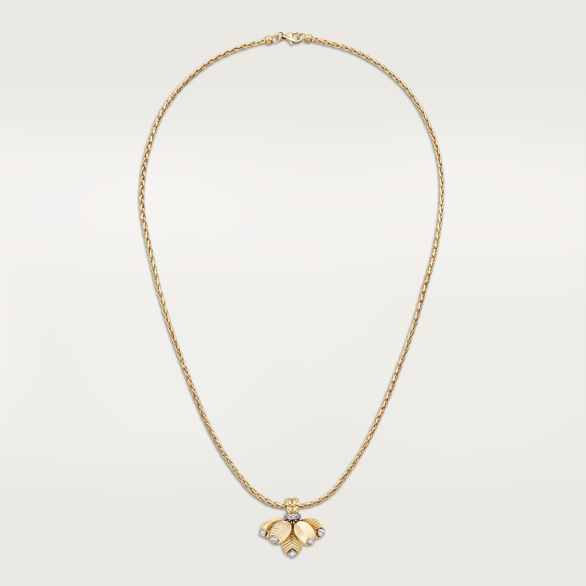 Grain de Café necklace, diamondsYellow gold, white gold, diamonds