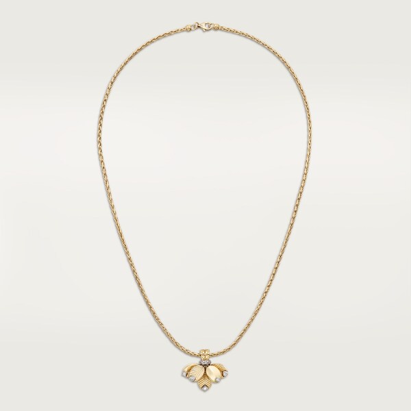 Grain de Café necklace, diamonds Yellow gold, white gold, diamonds