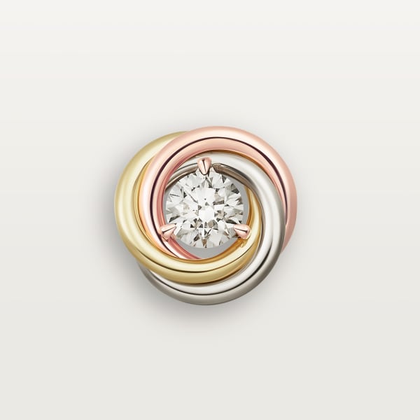 Trinity stud earrings, brilliant-cut diamonds  White gold, yellow gold, rose gold, diamonds