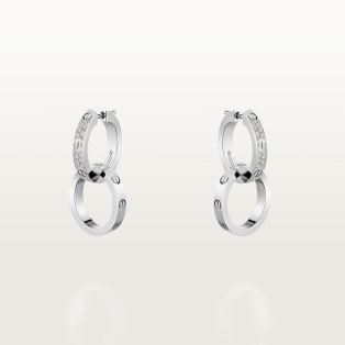 <span class='lovefont'>A </span> earrings, transformable, semi-paved White gold, diamonds