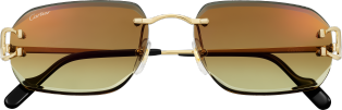 Signature C de Cartier太阳眼镜 抛光镀金饰面金属，棕色镜片