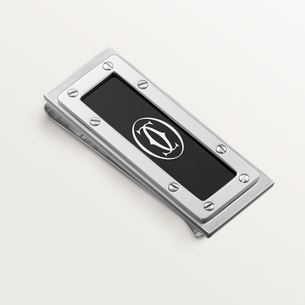 Santos de Cartier money clip Stainless steel, black lacquer