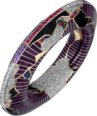 Polymorph Bracelet Yellow gold, white gold, sugilites, onyx, opals, rubies, amethysts, diamonds