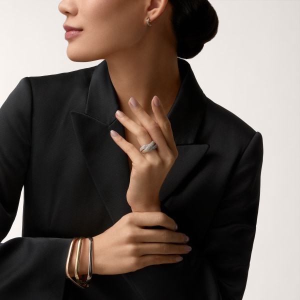 Trinity cushion bracelet  White gold, yellow gold, rose gold