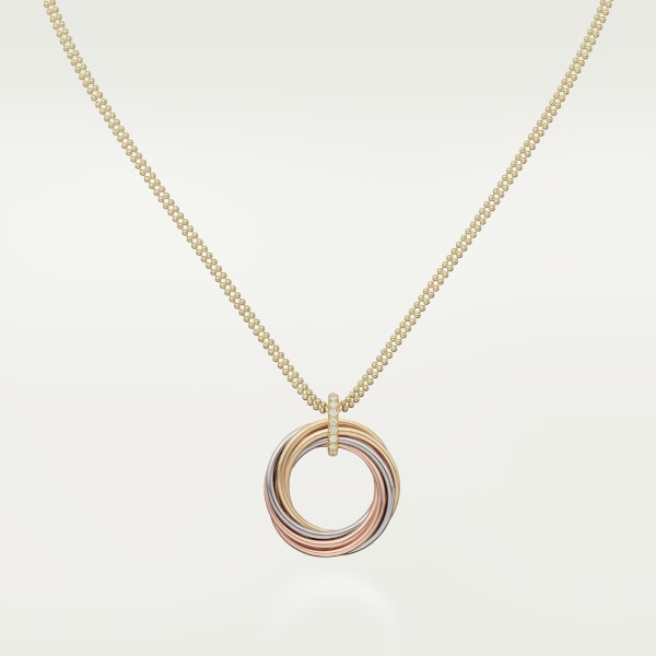 Trinity necklace, seven rows, diamonds White gold, yellow gold, rose gold