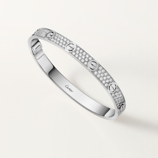Love bracelet, classic model, paved White gold, diamonds