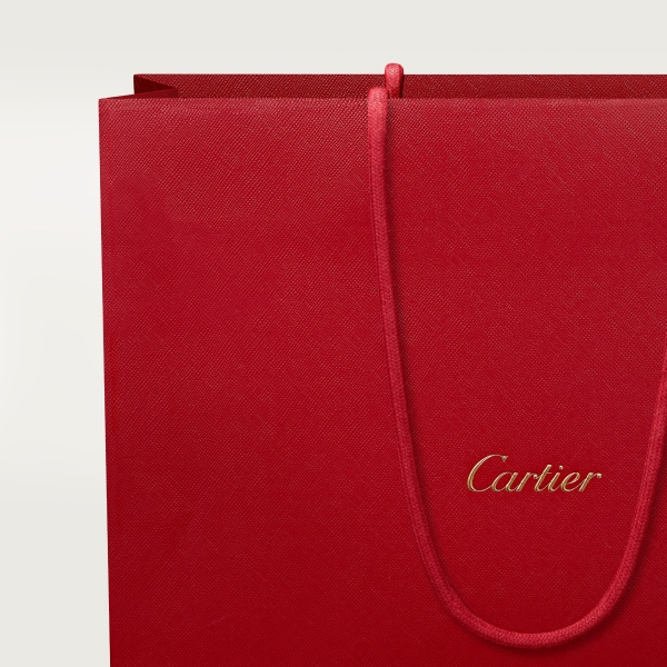 C de Cartier系列East-west手袋 刺绣，米色小牛皮，镀金饰面