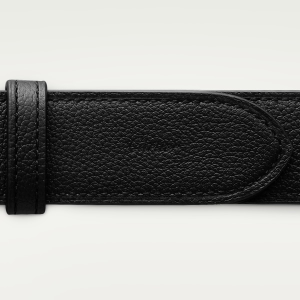 C Belt Black/brown cowhide, palladium-finish buckle