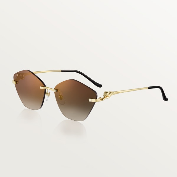 Panthère de Cartier sunglasses Smooth golden-finish metal, graduated brown lenses