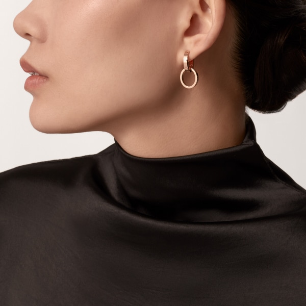 Love earrings, transformable Rose gold