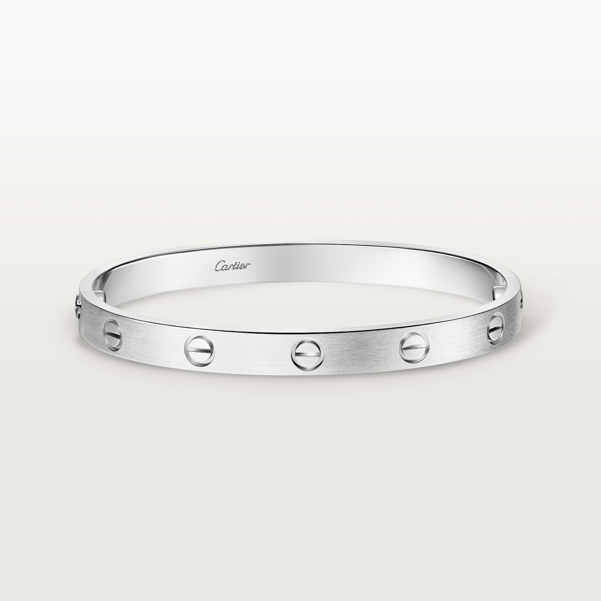 Love bracelet, classic model, brushed White gold, brushed finish