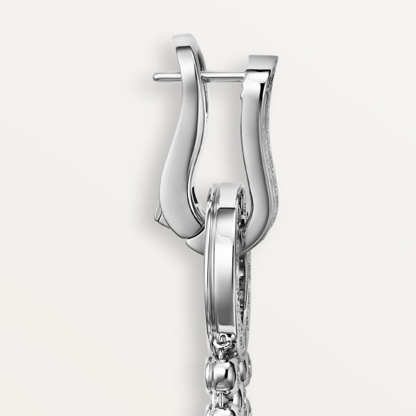 Agrafe earrings, brilliant-cut diamonds, paved White gold, diamonds